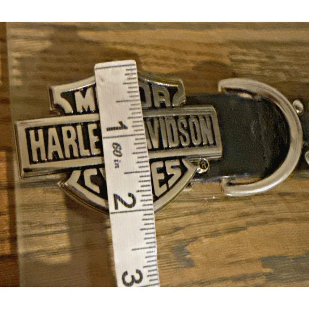 Vintage Harley-Davidson Men's Black Silver Studded Leather Belt Size 42 *read